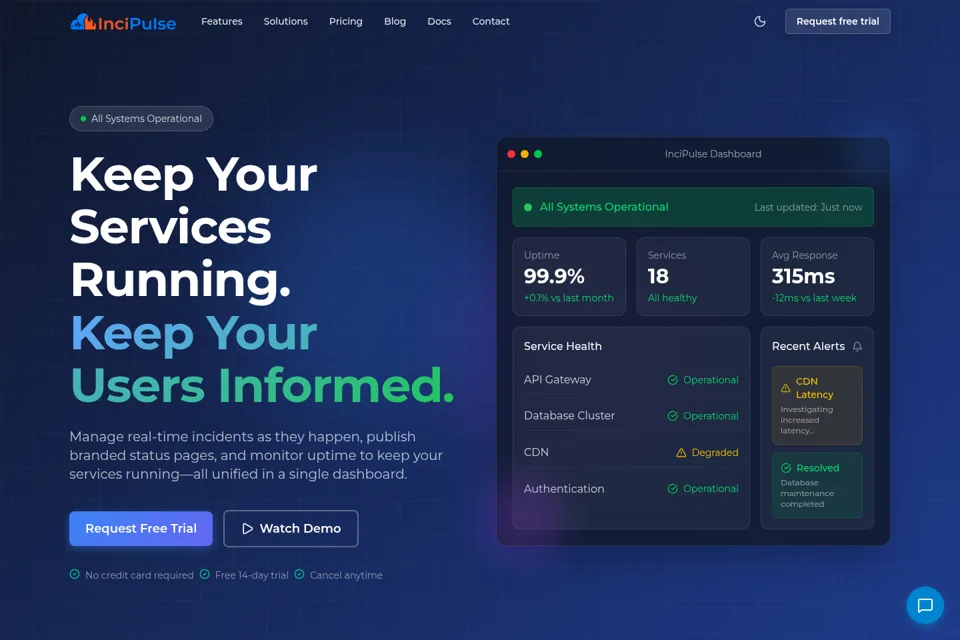 Aperçu de la landing page
