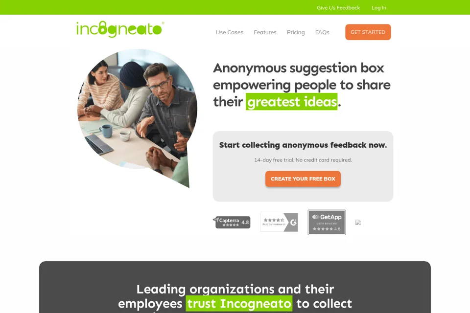 Aperçu de la landing page