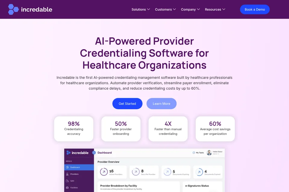 Aperçu de la landing page