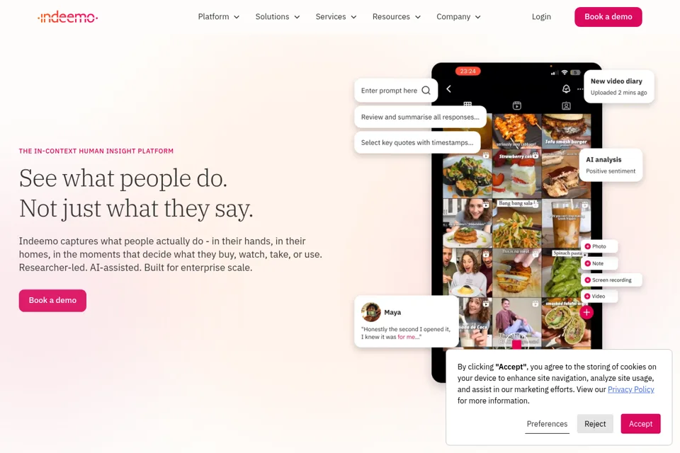 Aperçu de la landing page
