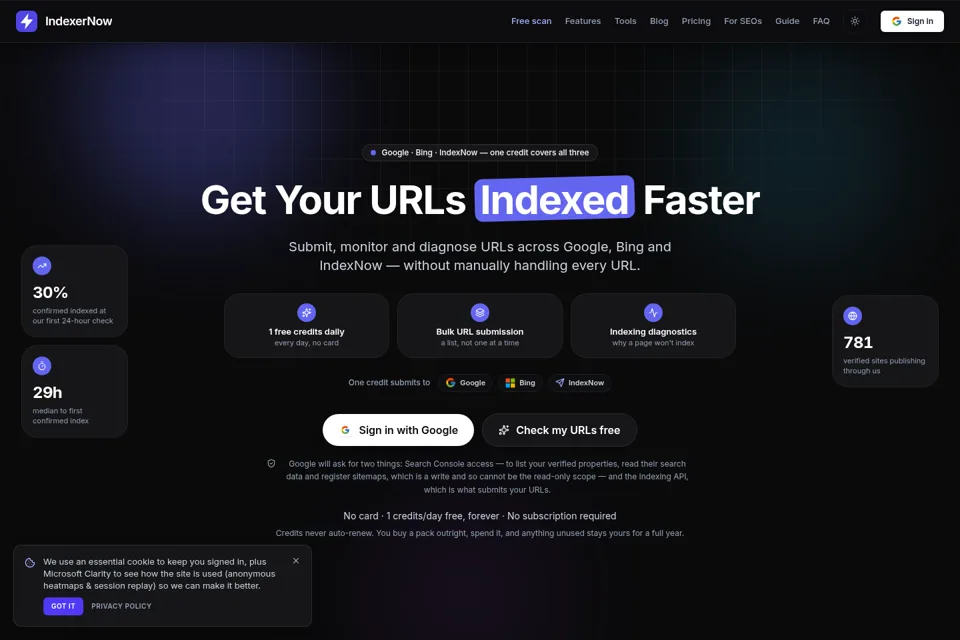 Aperçu de la landing page
