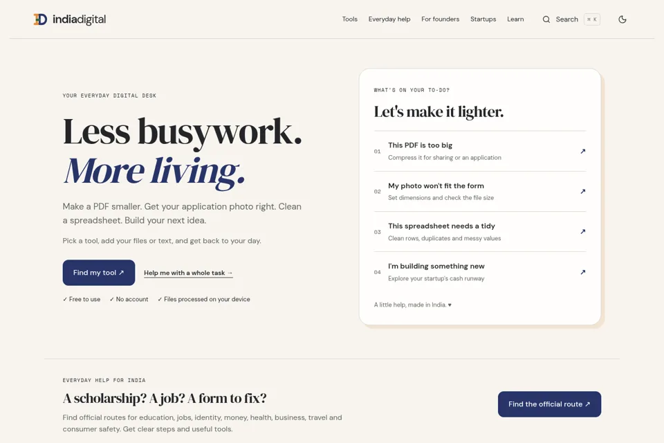 Landing page preview