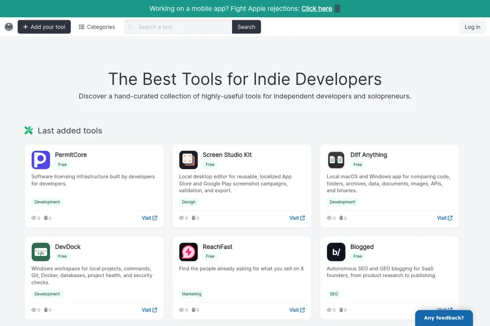 Aperçu de la landing page