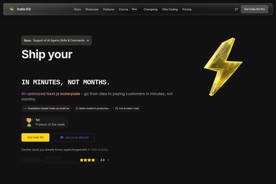 Aperçu de la landing page