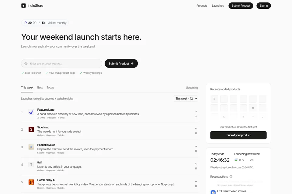 Landing page preview