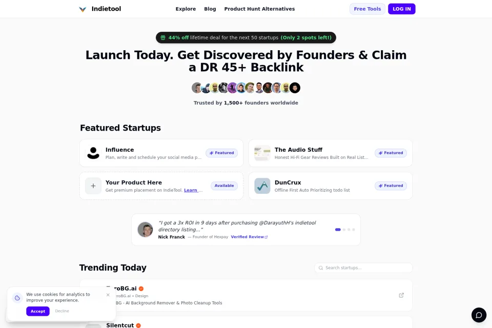 Landing page preview