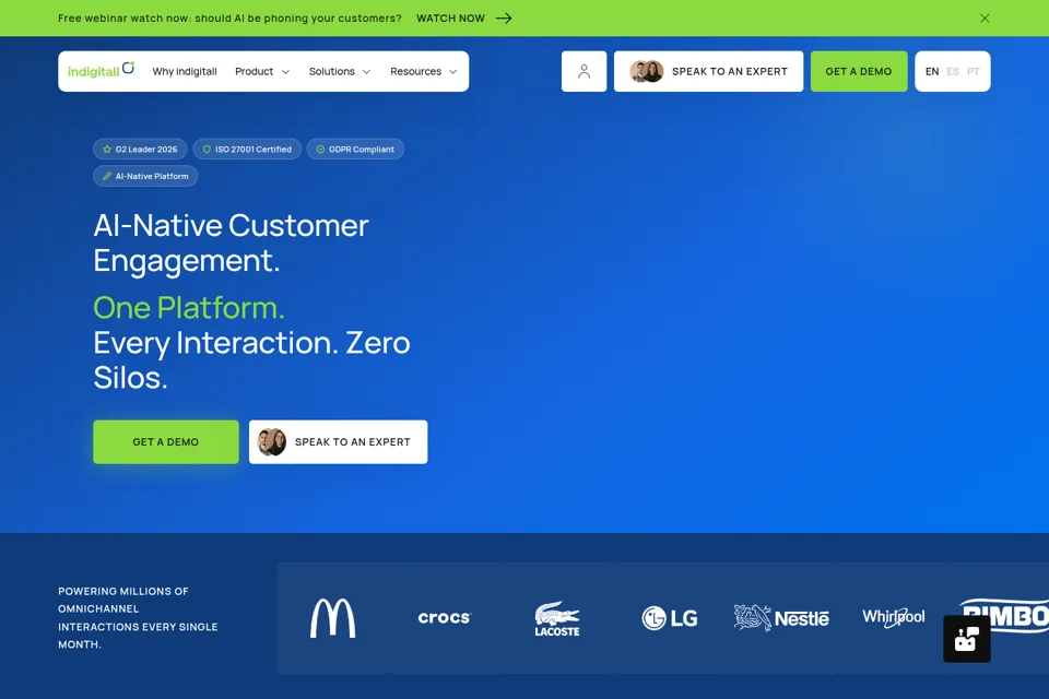 Aperçu de la landing page
