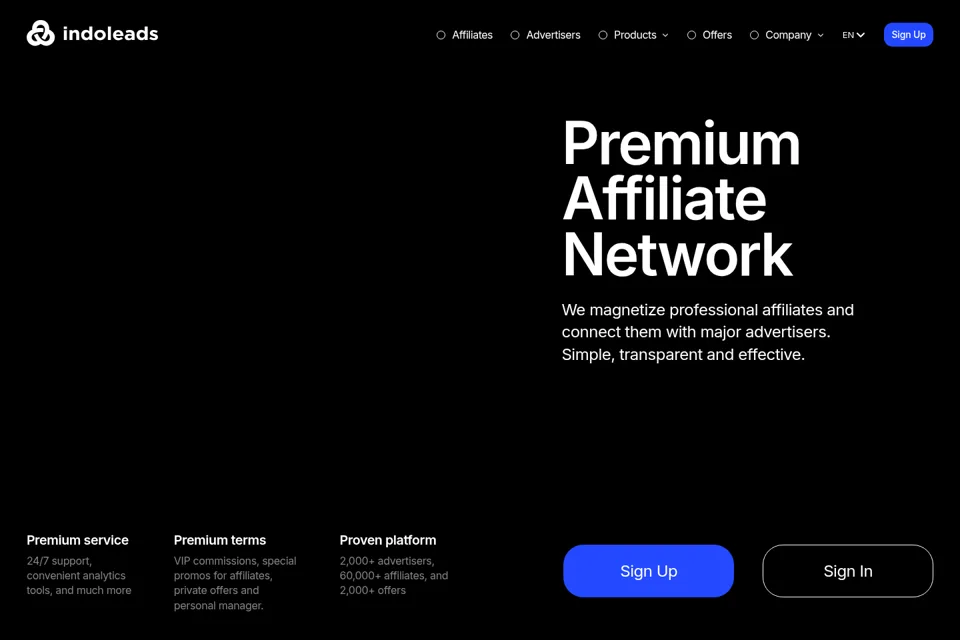 Aperçu de la landing page