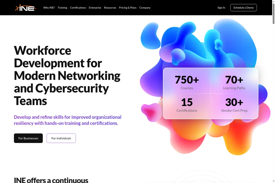 Aperçu de la landing page