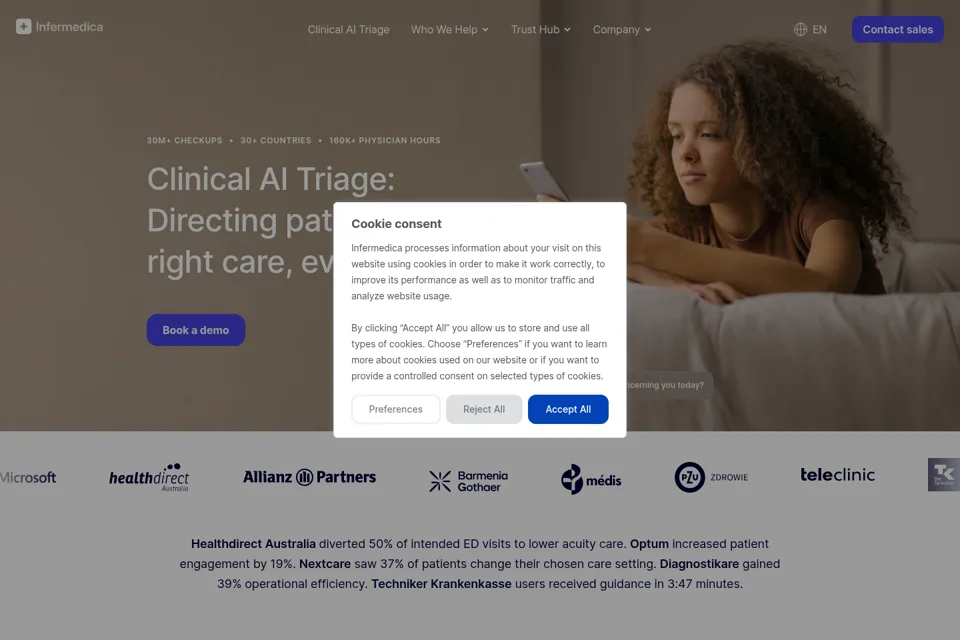Aperçu de la landing page