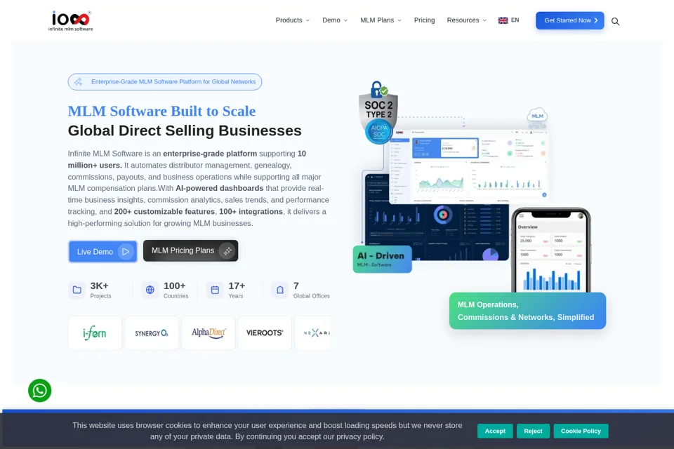 Aperçu de la landing page