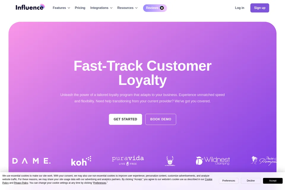 Aperçu de la landing page