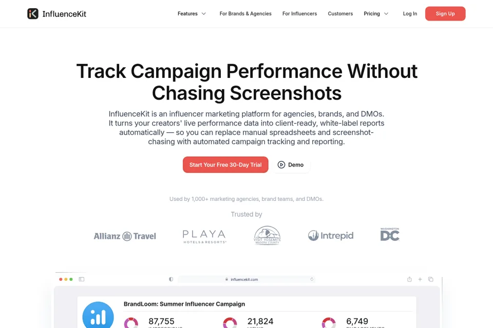 Landing page preview