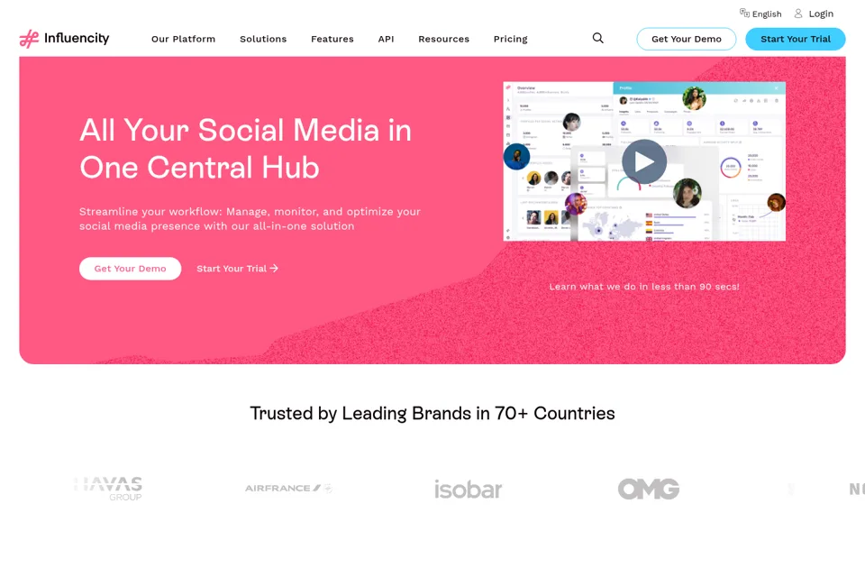 Aperçu de la landing page