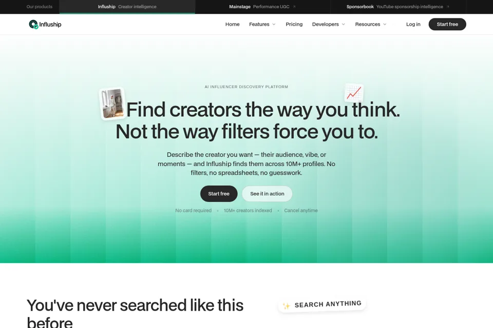 Aperçu de la landing page