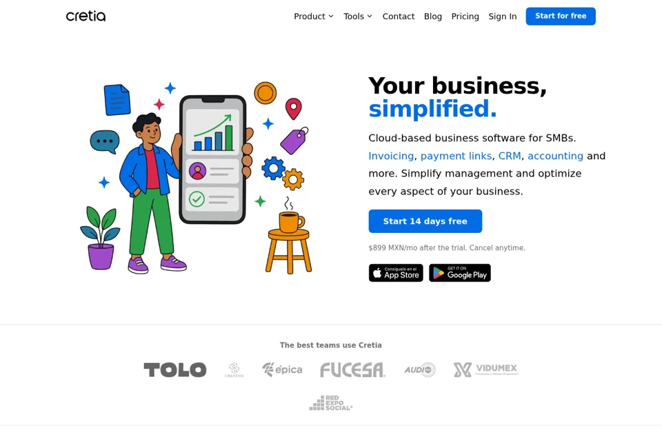 Aperçu de la landing page
