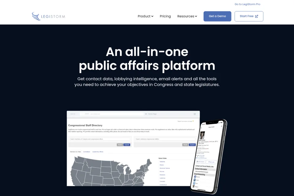 Aperçu de la landing page