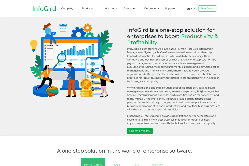 Aperçu de la landing page