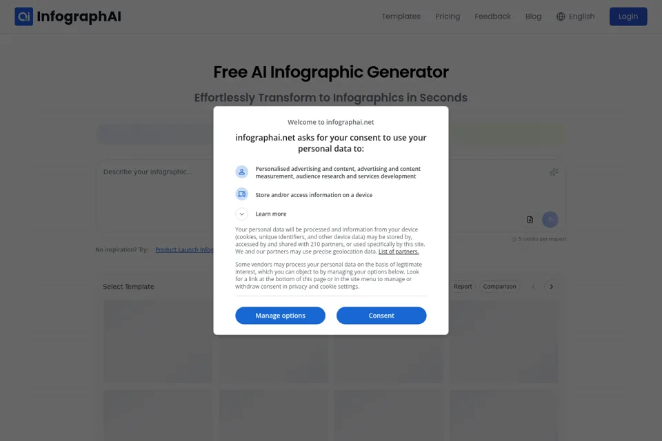 Aperçu de la landing page