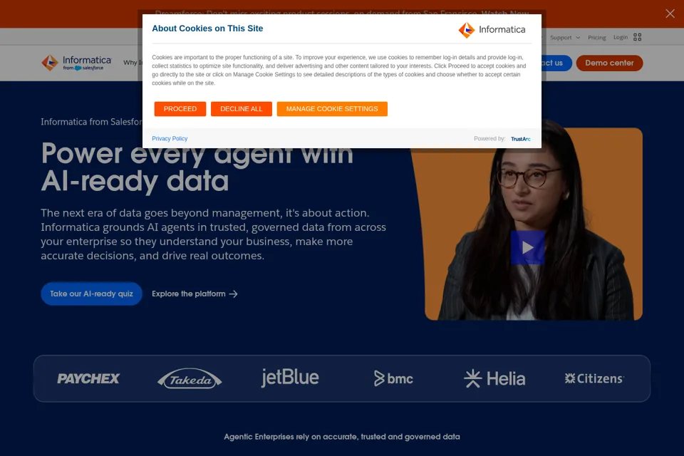 Aperçu de la landing page