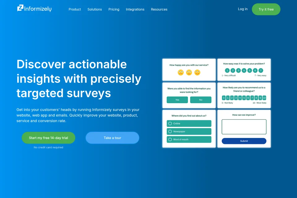 Aperçu de la landing page
