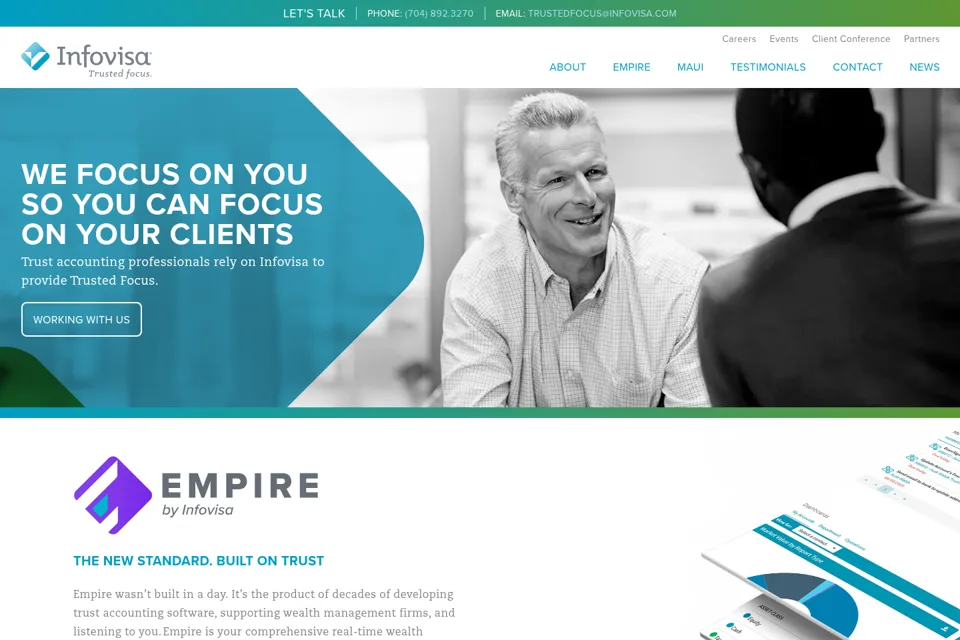 Aperçu de la landing page