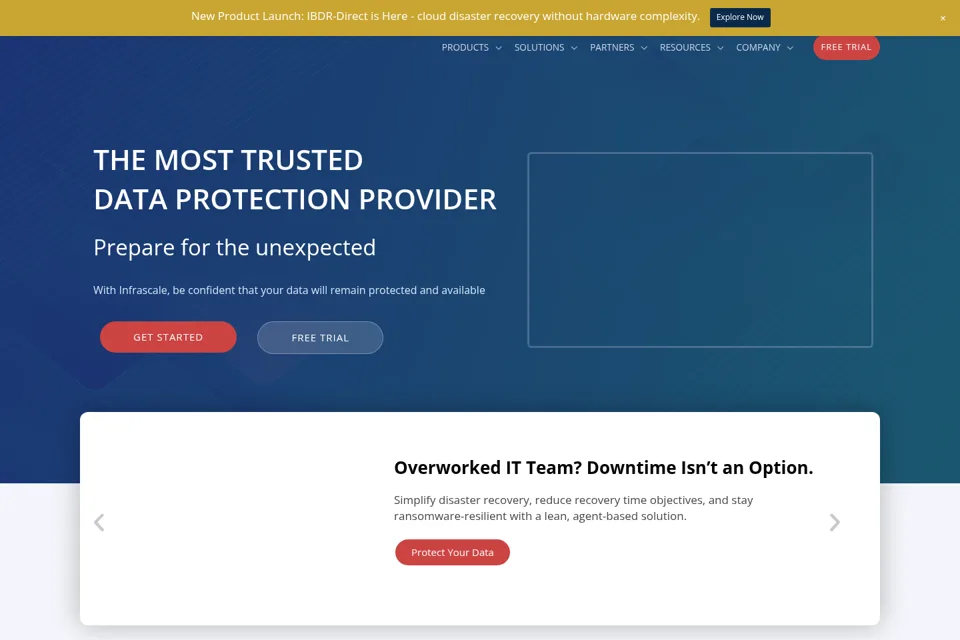 Aperçu de la landing page
