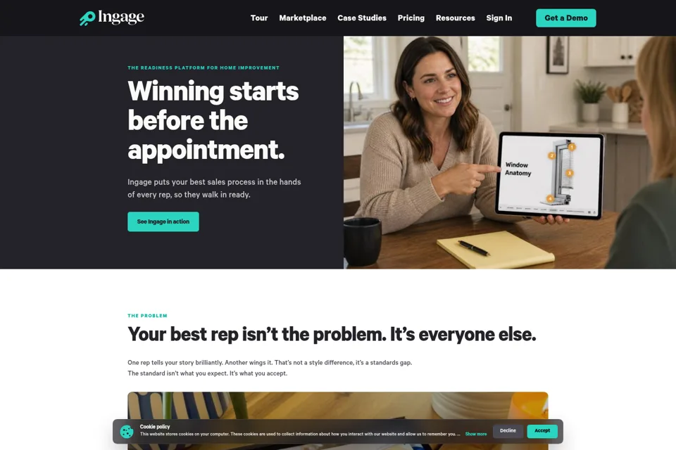 Aperçu de la landing page