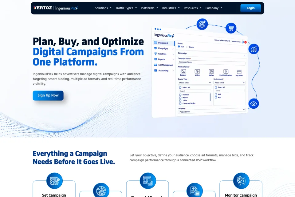 Aperçu de la landing page