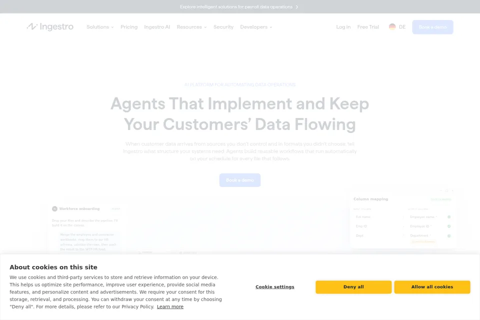 Aperçu de la landing page