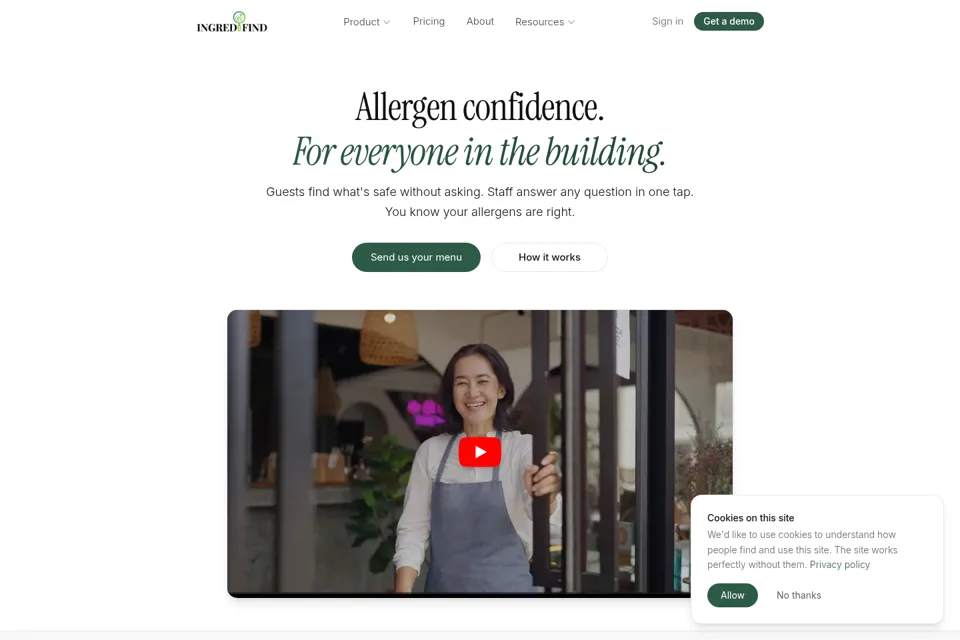Aperçu de la landing page