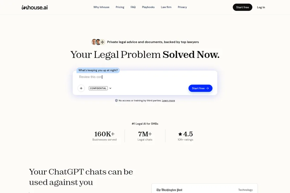 Aperçu de la landing page