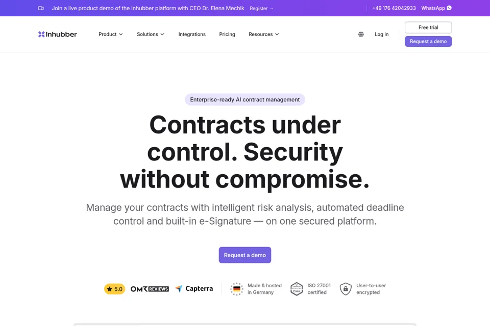 Aperçu de la landing page