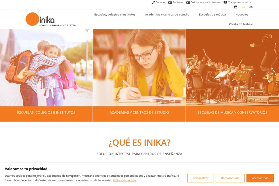 Aperçu de la landing page