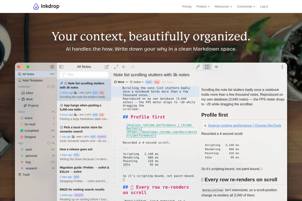 Aperçu de la landing page