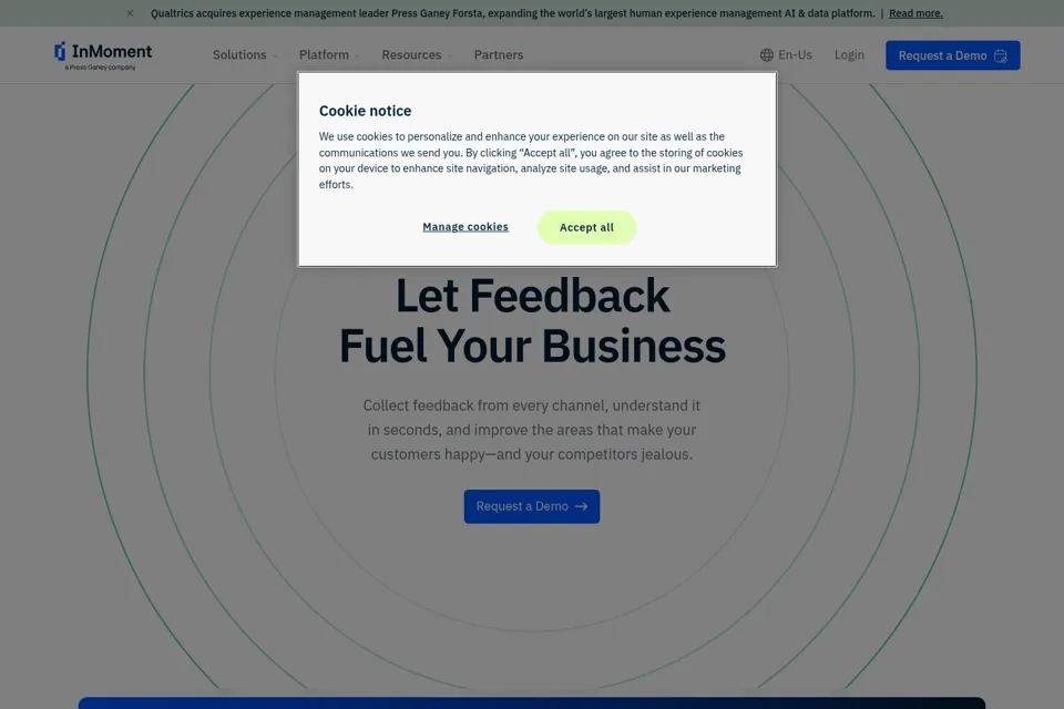 Aperçu de la landing page