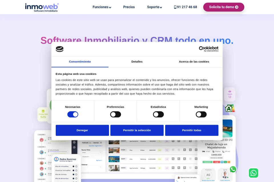 Aperçu de la landing page