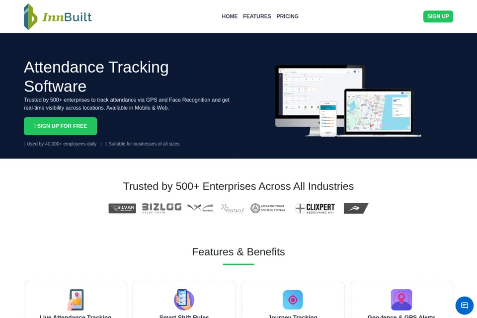 Aperçu de la landing page