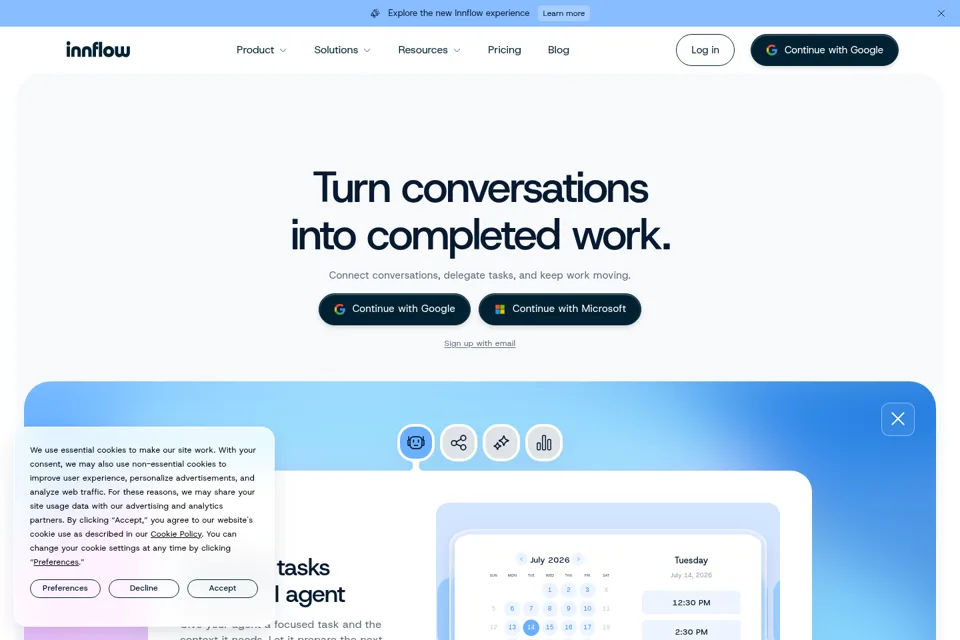 Aperçu de la landing page