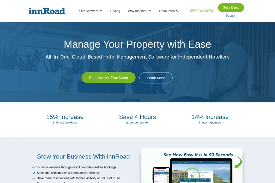 Aperçu de la landing page