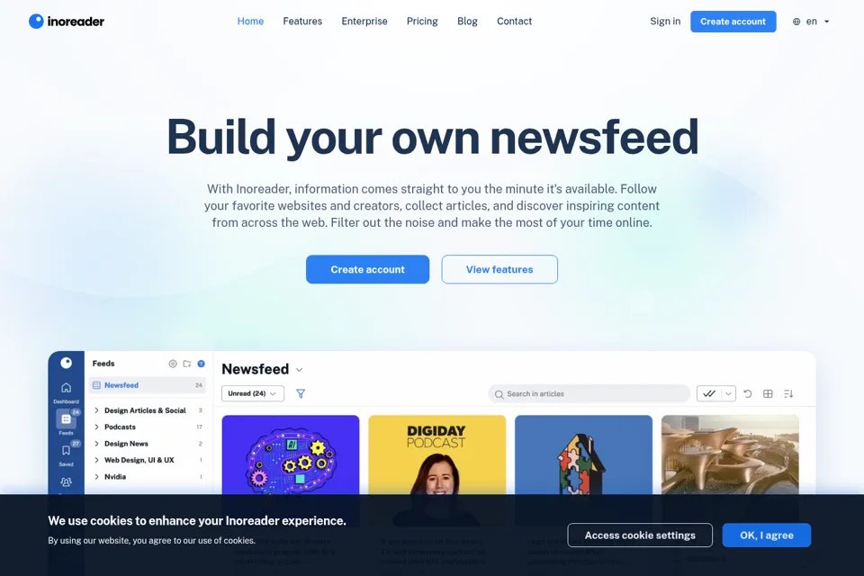 Aperçu de la landing page