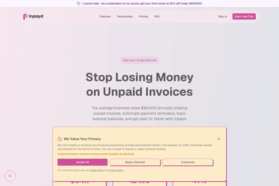 Landing page preview