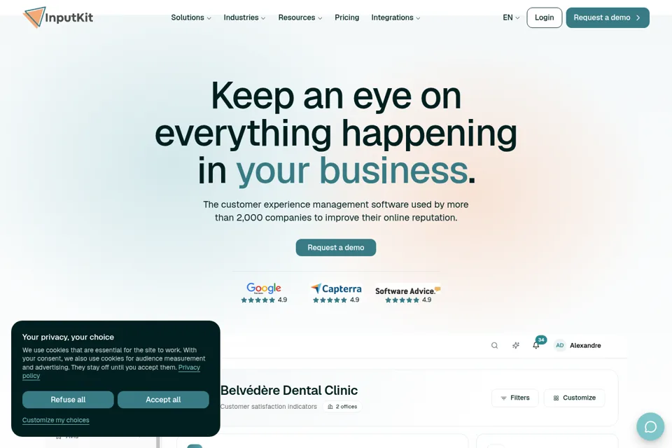 Aperçu de la landing page