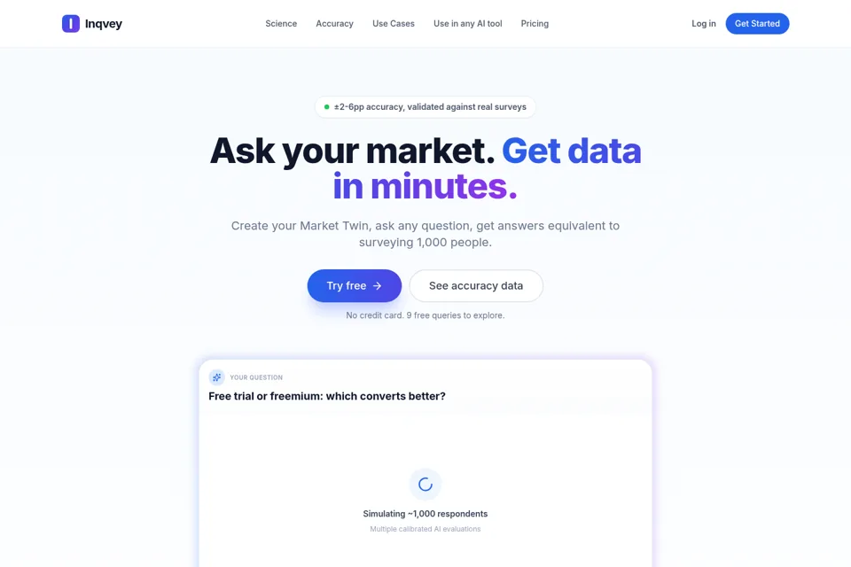 Aperçu de la landing page