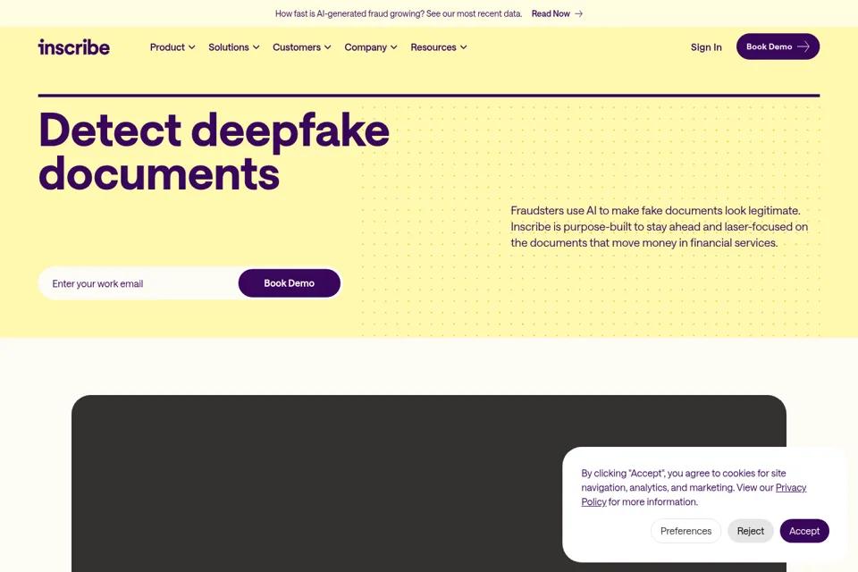 Aperçu de la landing page
