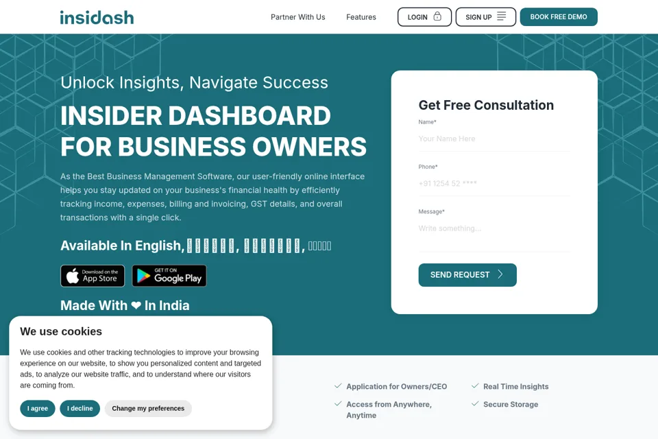 Aperçu de la landing page