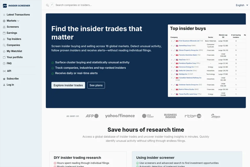 Aperçu de la landing page