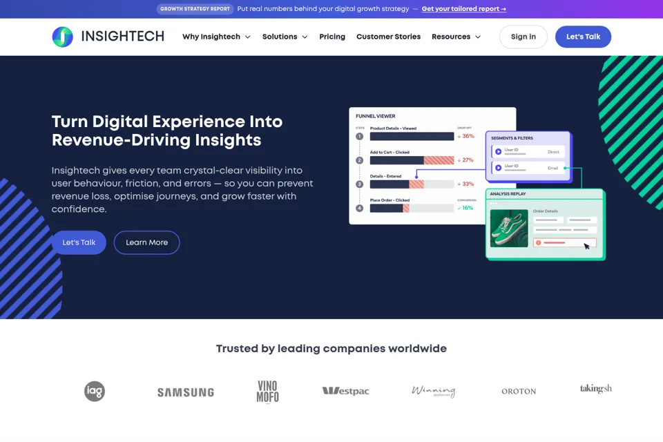 Aperçu de la landing page