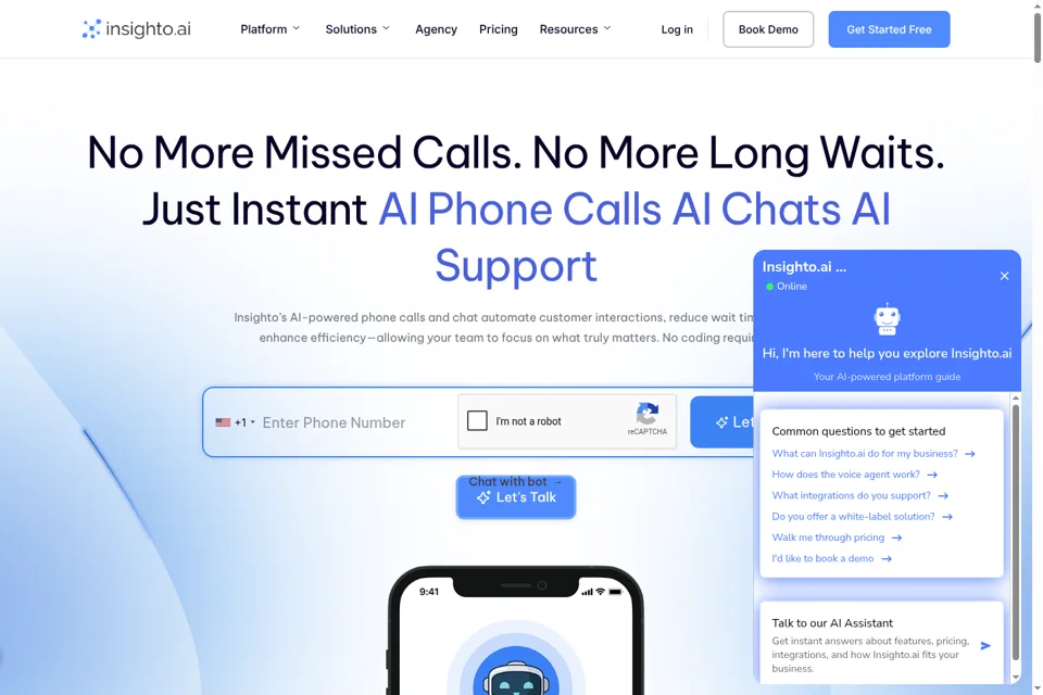 Aperçu de la landing page