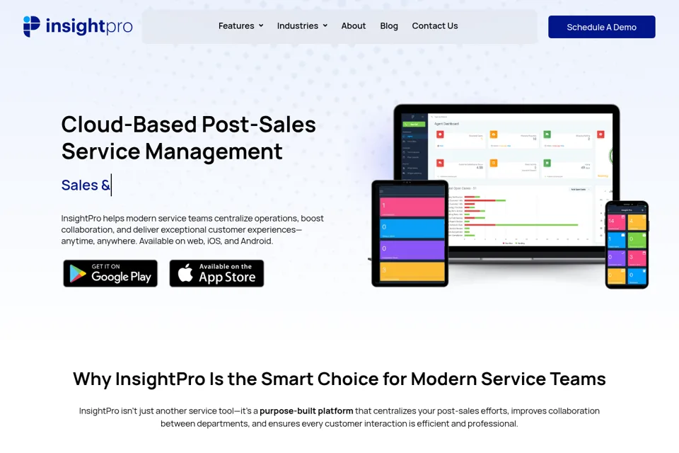 Aperçu de la landing page